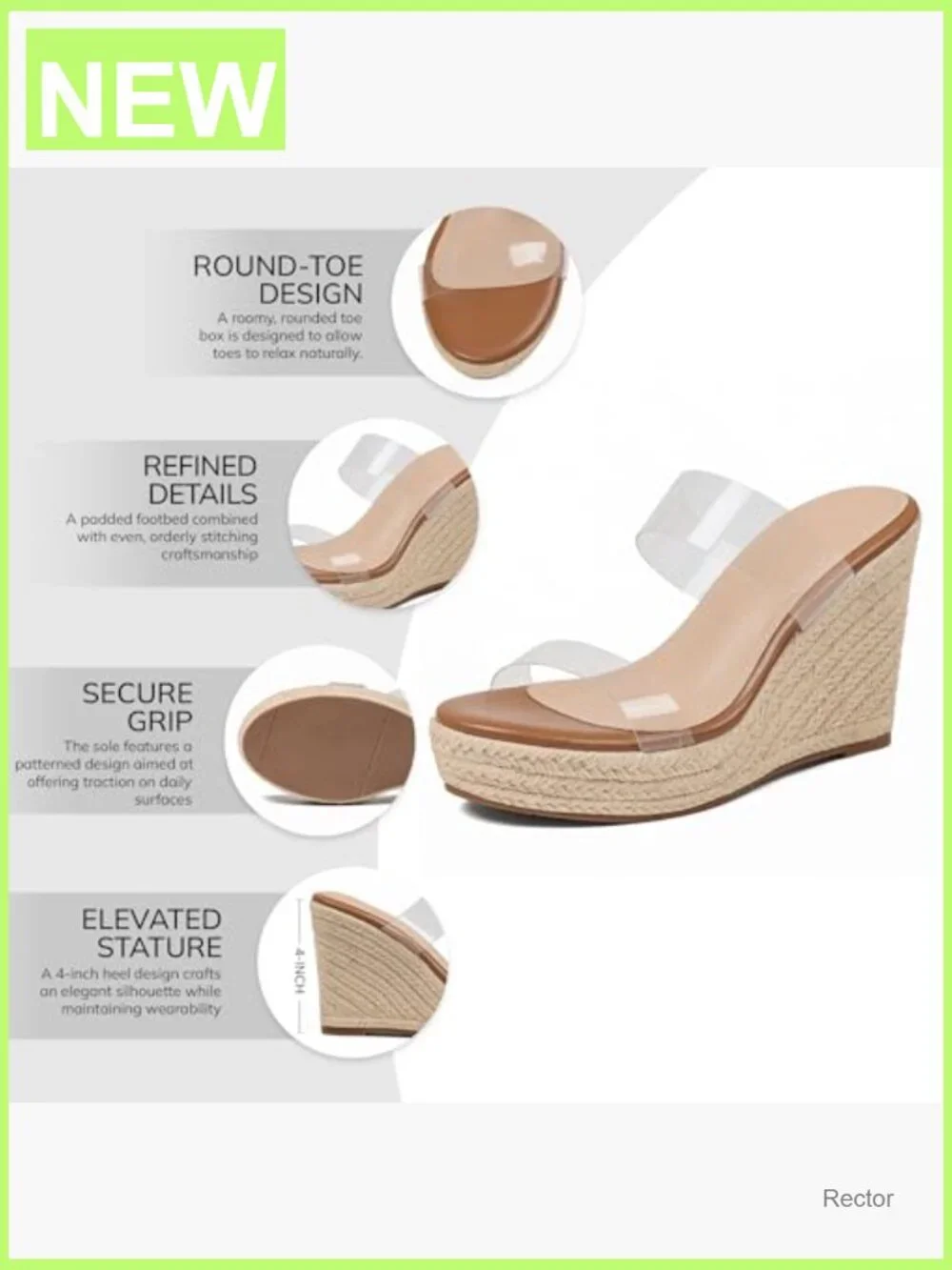 Comfortable Wedge Espadrille Sandals with Non-Slip Sole